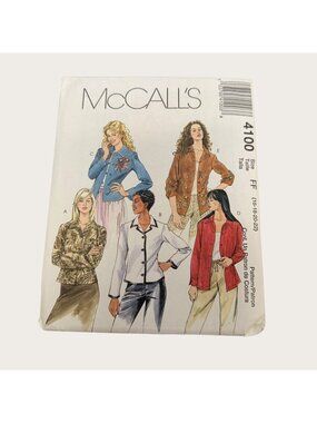 Vintage 2000s McCalls Sewing Pattern 4100 Misses Jacket Size 16-22 Uncut